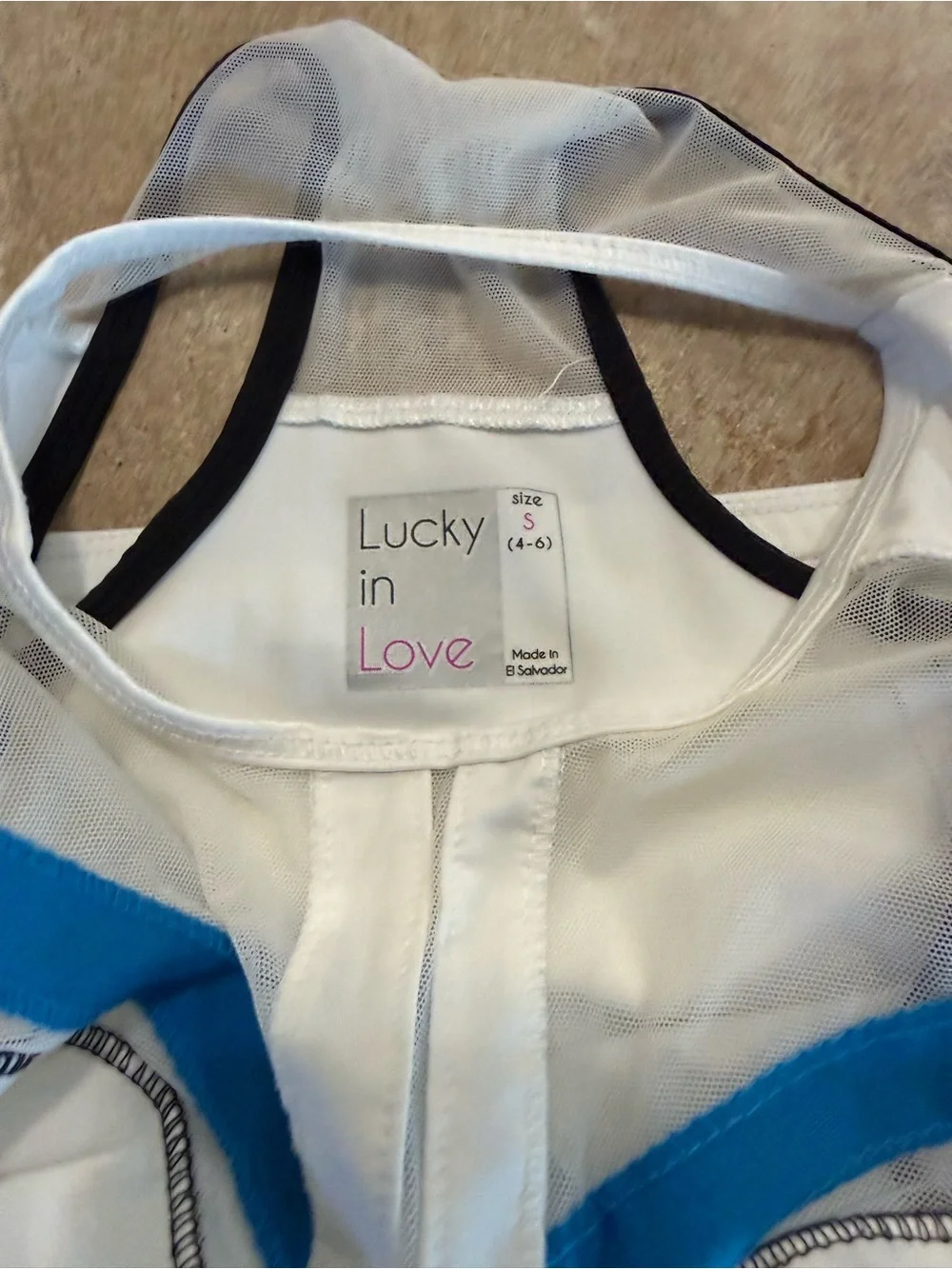 Lucky in Love White Tennis Skirt Set with Blue Trim
